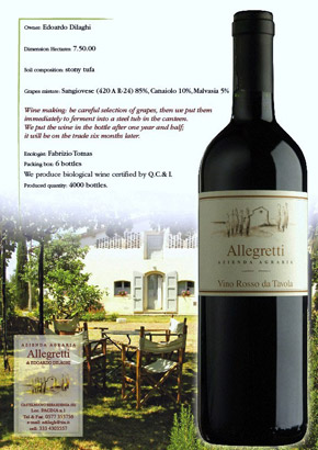 Organic Cellar Plus Da Tavola Rosso