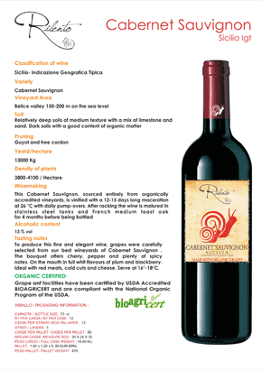 Organic Cellar Plus Rilento Cabernet Sauvignon Organic